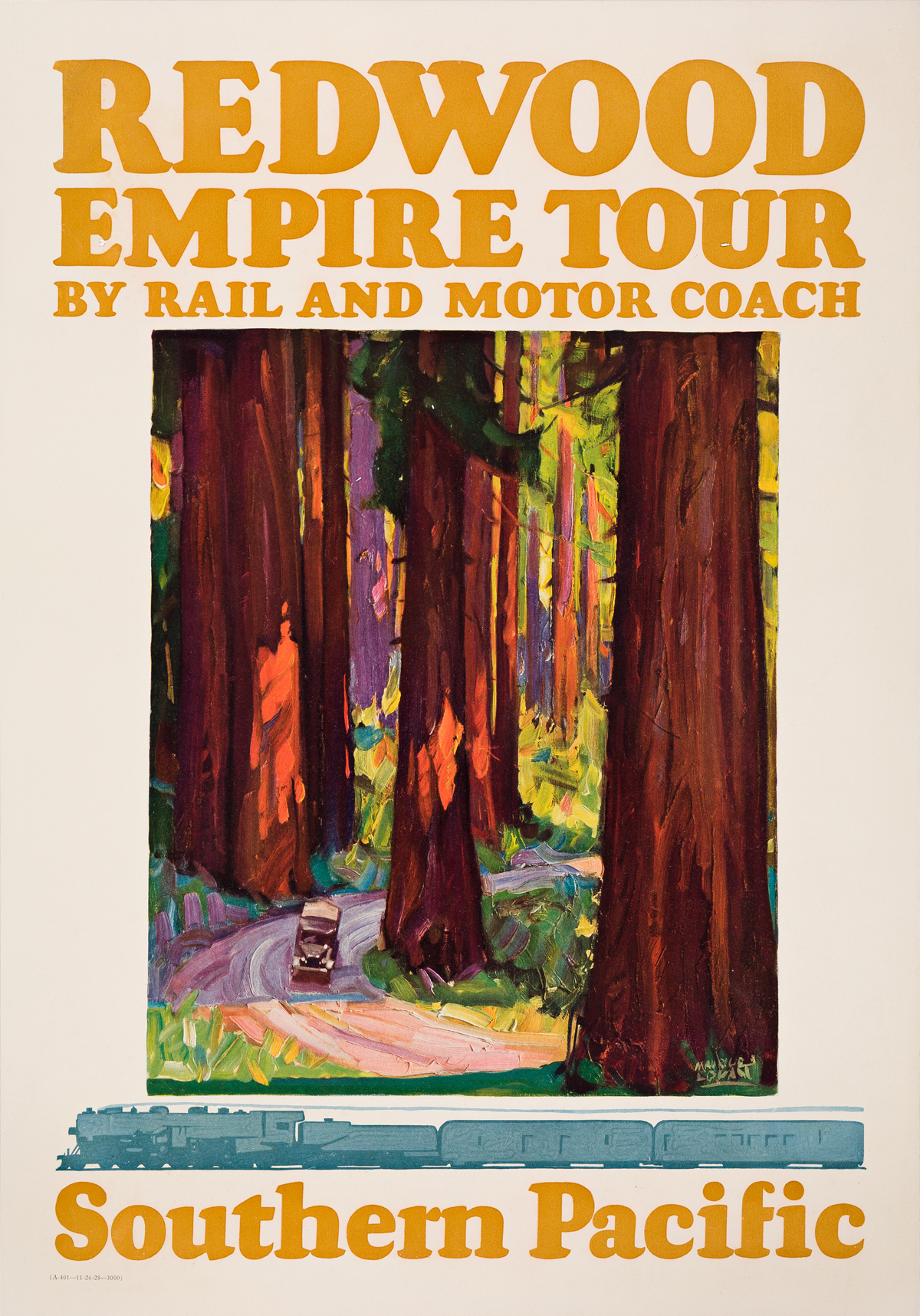 Maurice Logan (1886-1977).  REDWOOD EMPIRE TOUR / SOUTHERN PACIFIC. 1928.